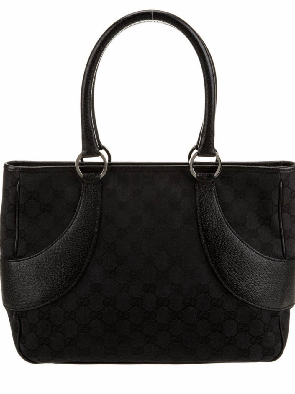 Gucci Black GG Canvas and Leather Tote